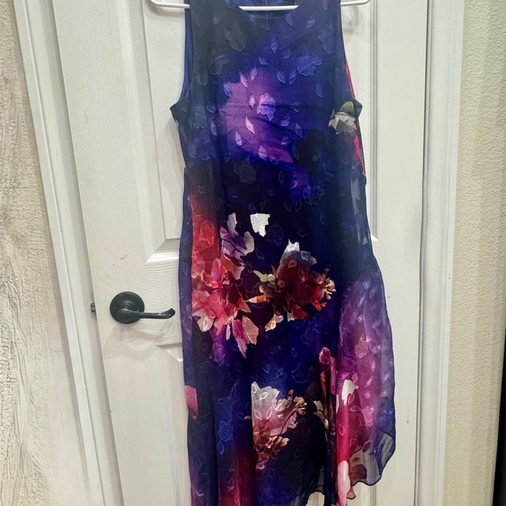 Donna Karan Pink and Purple Asymmetrical Dress